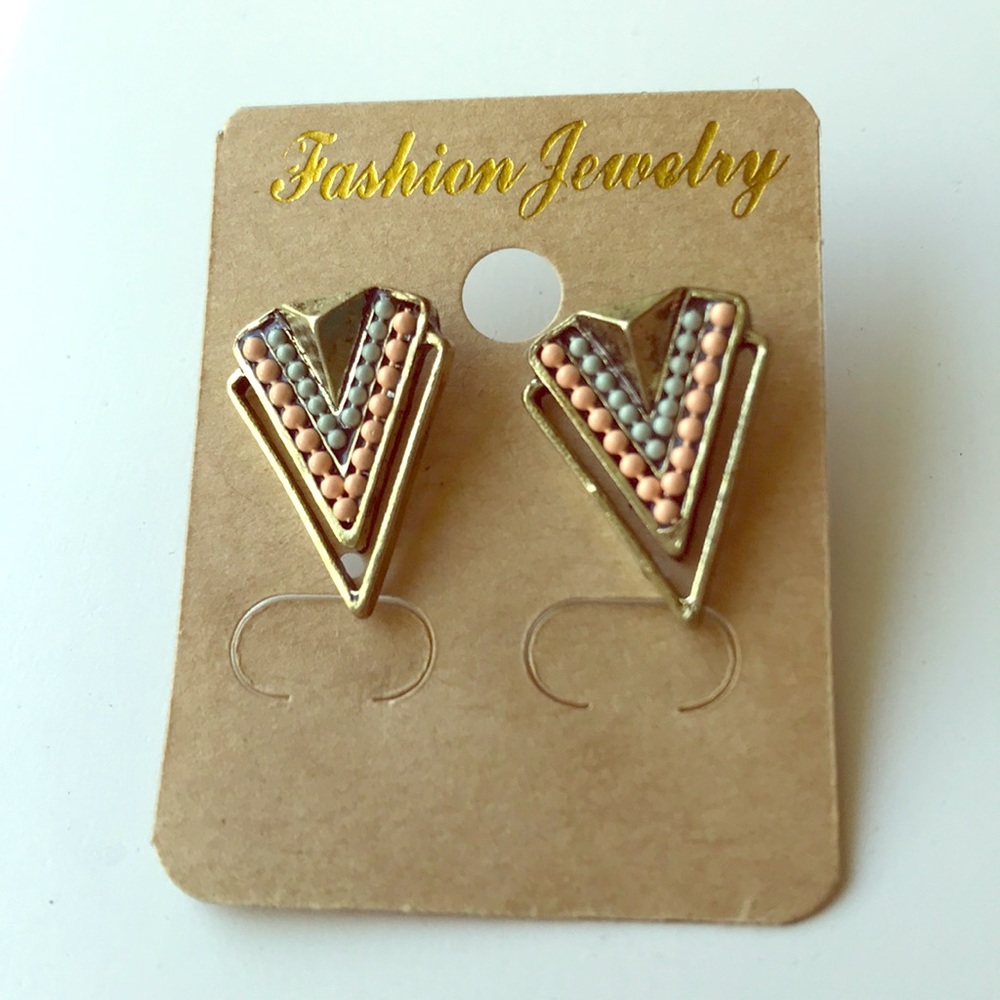 Gold post earrings